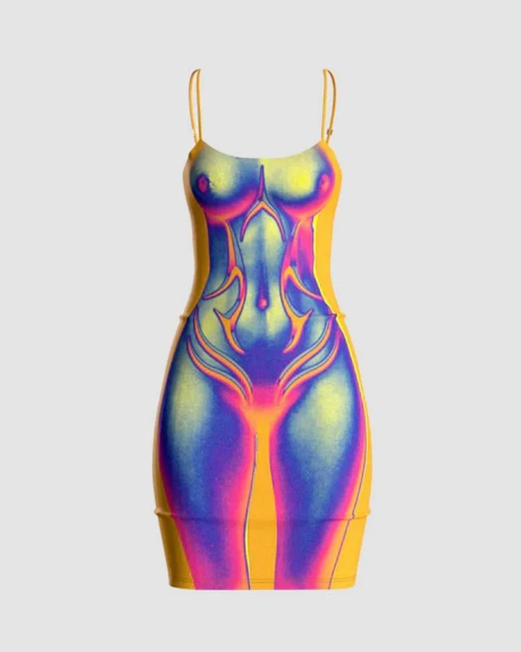 Anaglyph Heatmap Body Graphic Dress