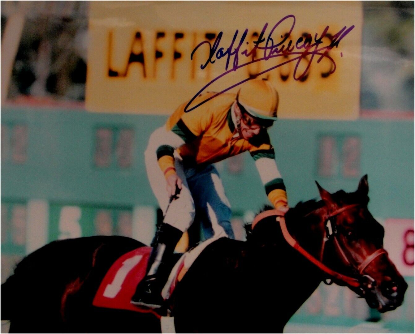 Laffit Pincay Jr Hand Signed Autograph 8x10 Photo Poster painting Kentucky Derby Jockey 1984