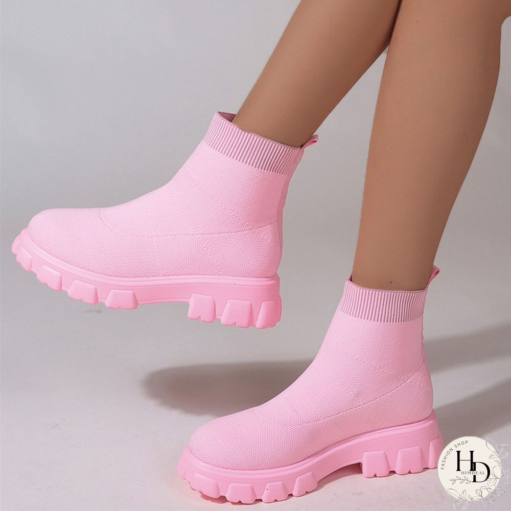 Apricot Casual Daily Patchwork Solid Color Round Keep Warm Comfortable Shoes