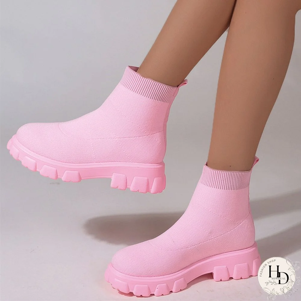 Apricot Casual Daily Patchwork Solid Color Round Keep Warm Comfortable Shoes