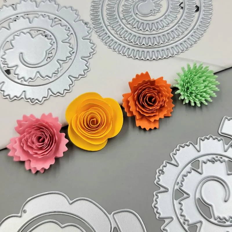 Sdrawing Styles of Spiral Flower Metal Cutting Dies for Scrapbooking DIY Album Educational Embossing Greeting Card Die Cuts 2023 New