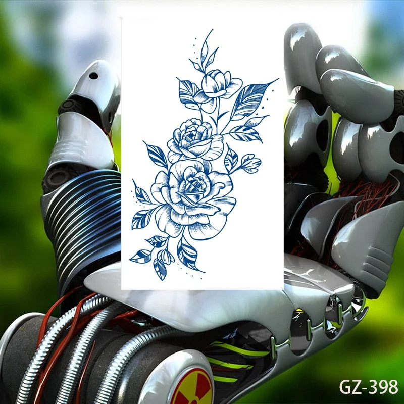 Drop Shipping Temporary Tattoo Stickers Sexy Flowers Juice Ink Lasting Girl Arm Neck Back Waist Buttocks Fake Tatoo Hot Sale DIY