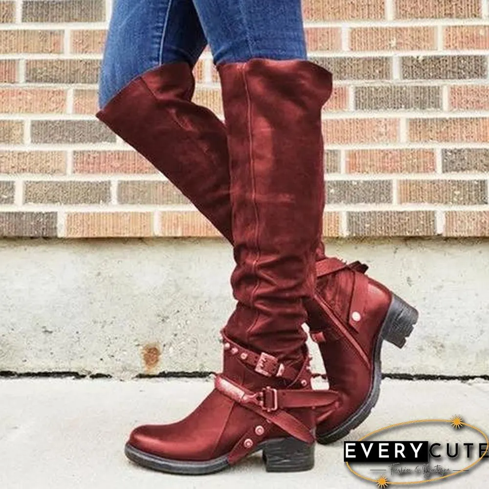 Winter Suede Low Heel Daily Boots