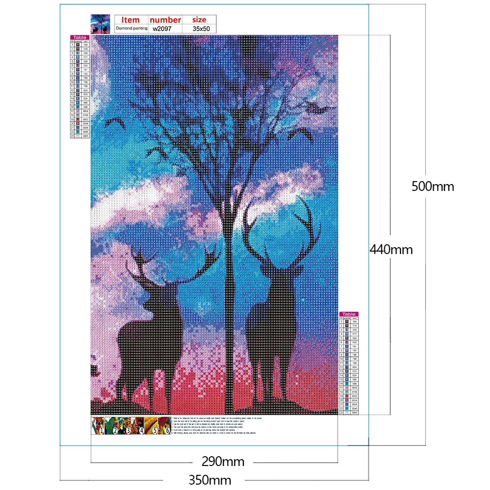 Full Round Diamond Painting 35*50cm - Elk
