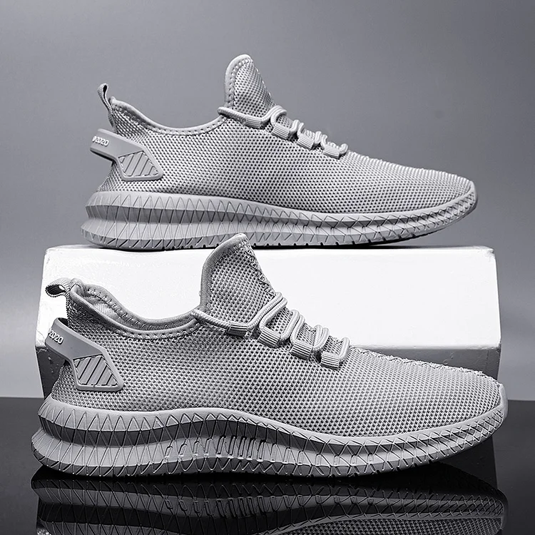 Hangtda Mesh Men Shoes Breathable White Mens Sneakers Trendy Lace-Up Lightweight Black Walking Big Size Man Tenis Shoe Zapatillas Hombre