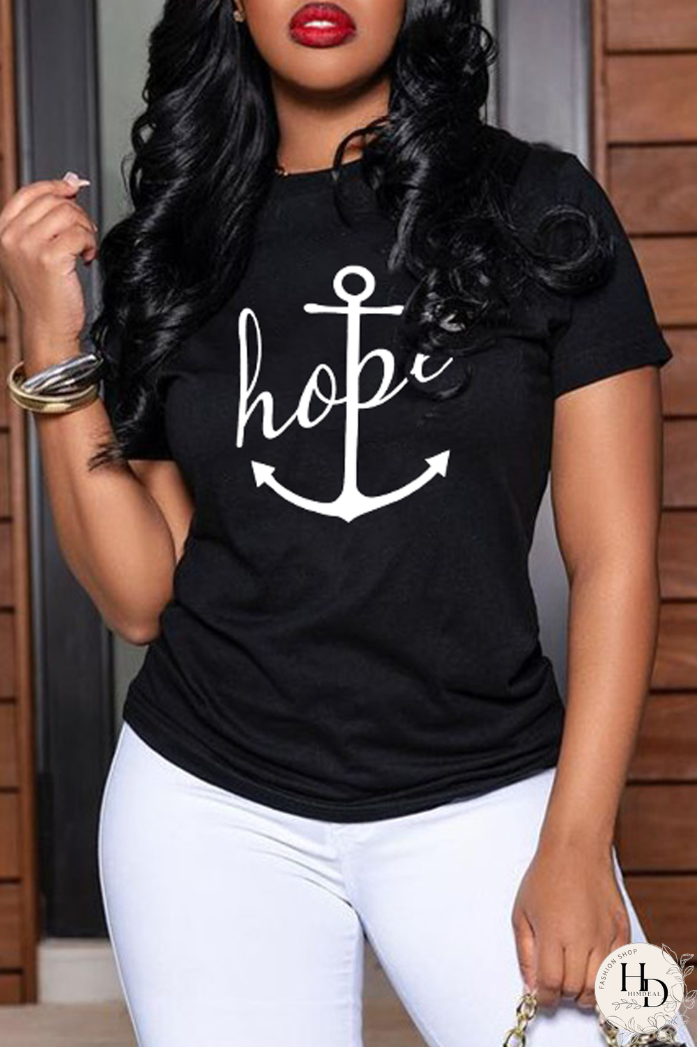 Orange Fashion Street Print Patchwork O Neck T-Shirts