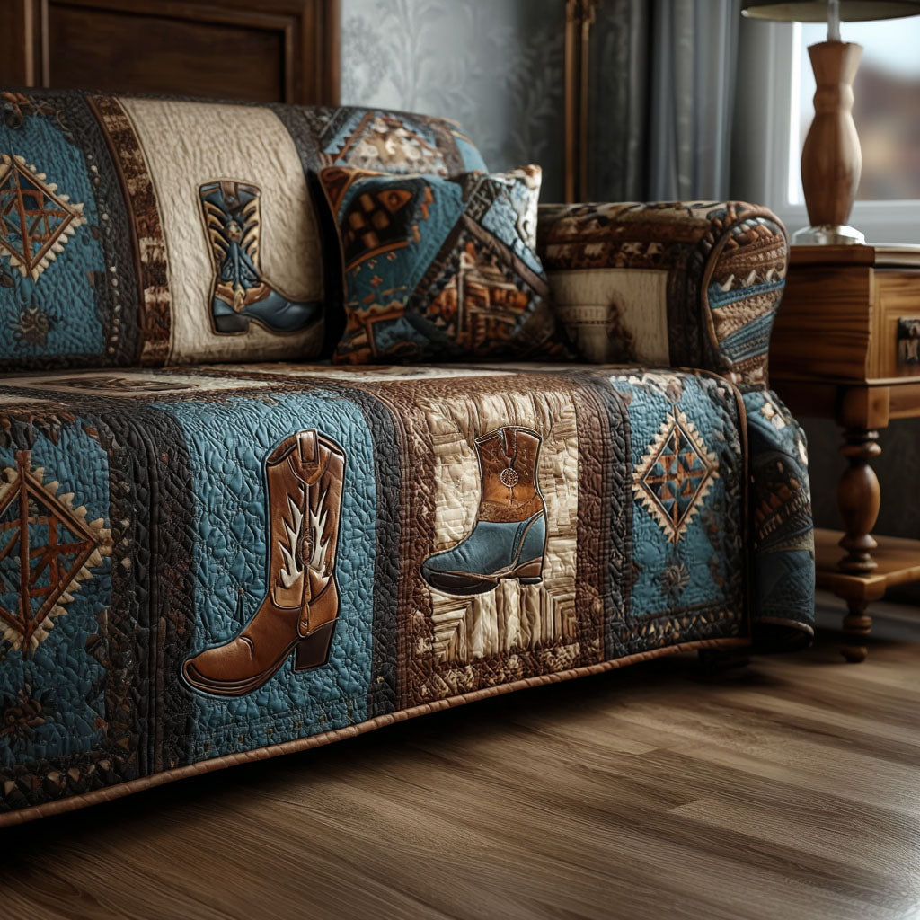 Cowboy Trails Quilted Sofa Cover NCU0PT10221 everthome