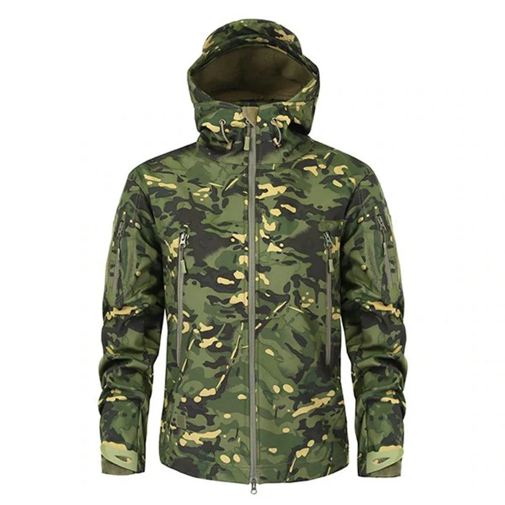 Men's Camouflage Fleece Jacket Army Tactical Clothing Male Camouflage Windbreakers