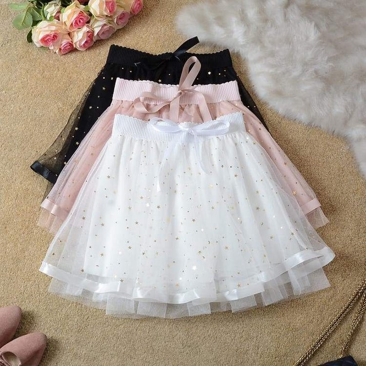 5 Colors Cute Starry Shining Gauze Tutu Skirt SP15895