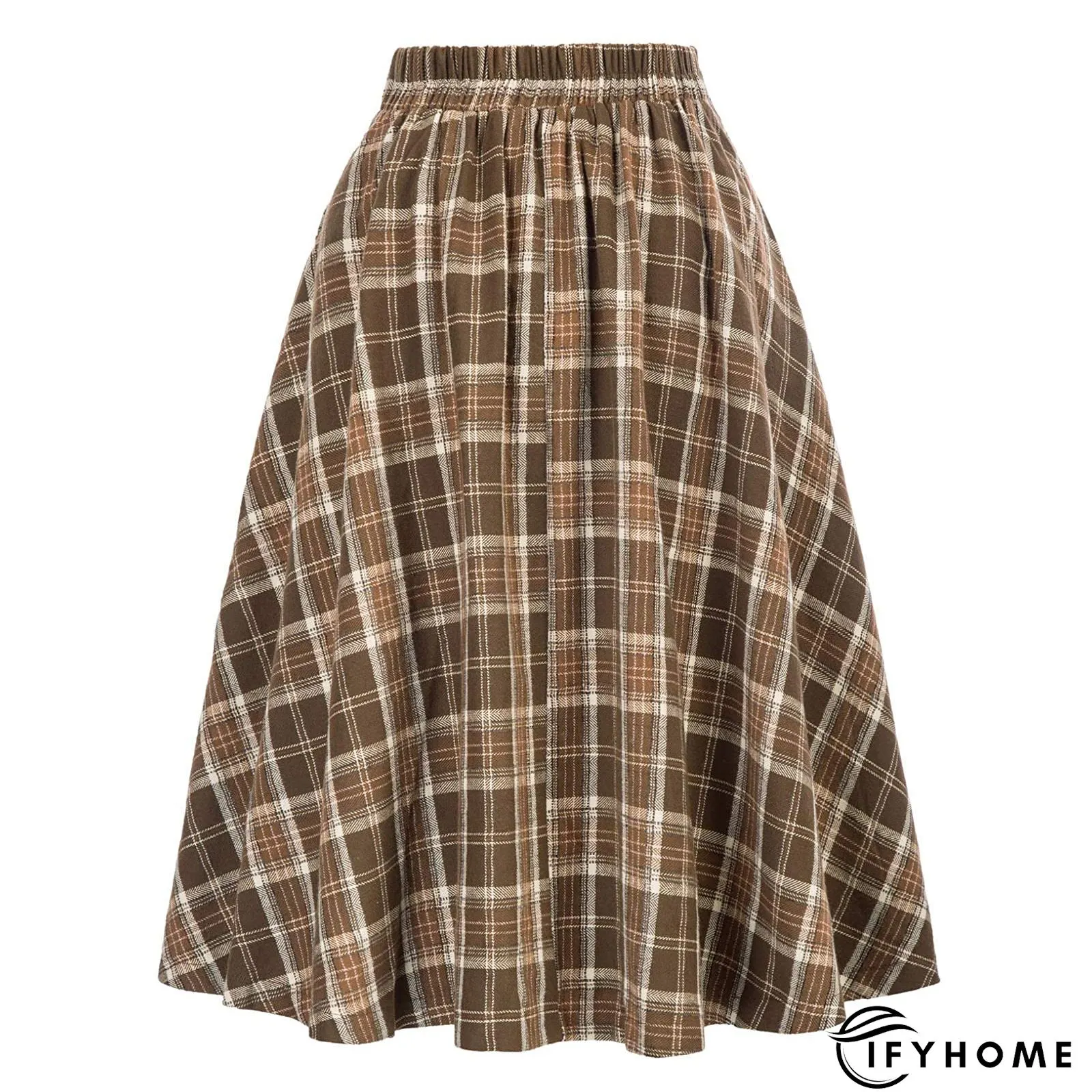 Plaid Printed Vintage Casual A-Line Skirt | IFYHOME
