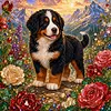 Diamond Painting -5D Full Round Drill Bernese Mountain Dog Puppy(40x40cm)