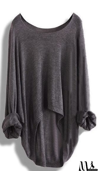 MidiSono - Long-Sleeved Knit Blouse Knit Shirt Hollow