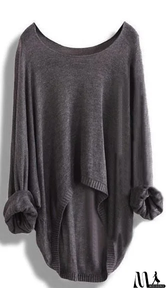 MidiSono - Long-Sleeved Knit Blouse Knit Shirt Hollow