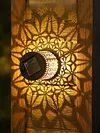 Solar Powered Metal Mandala Decorative Lamp Weatherproof Outdoor LED Deck Step Wall Lights Auto On/Off Hollow Out Retro Solar Lights for Garden Yard Patio Porch Decor
