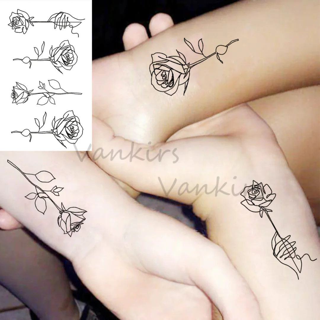 Sdrawing Cloud Coconut Tree Temporary Tattoos For Adults Girls Tiger Flower Compass Mountain Fake Tattoo Sticker Arm Leg Tatoos