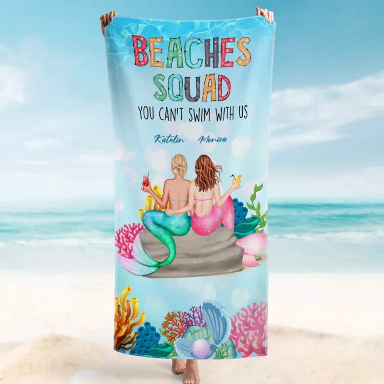Custom Beach Towel -You Can't Swim With Us