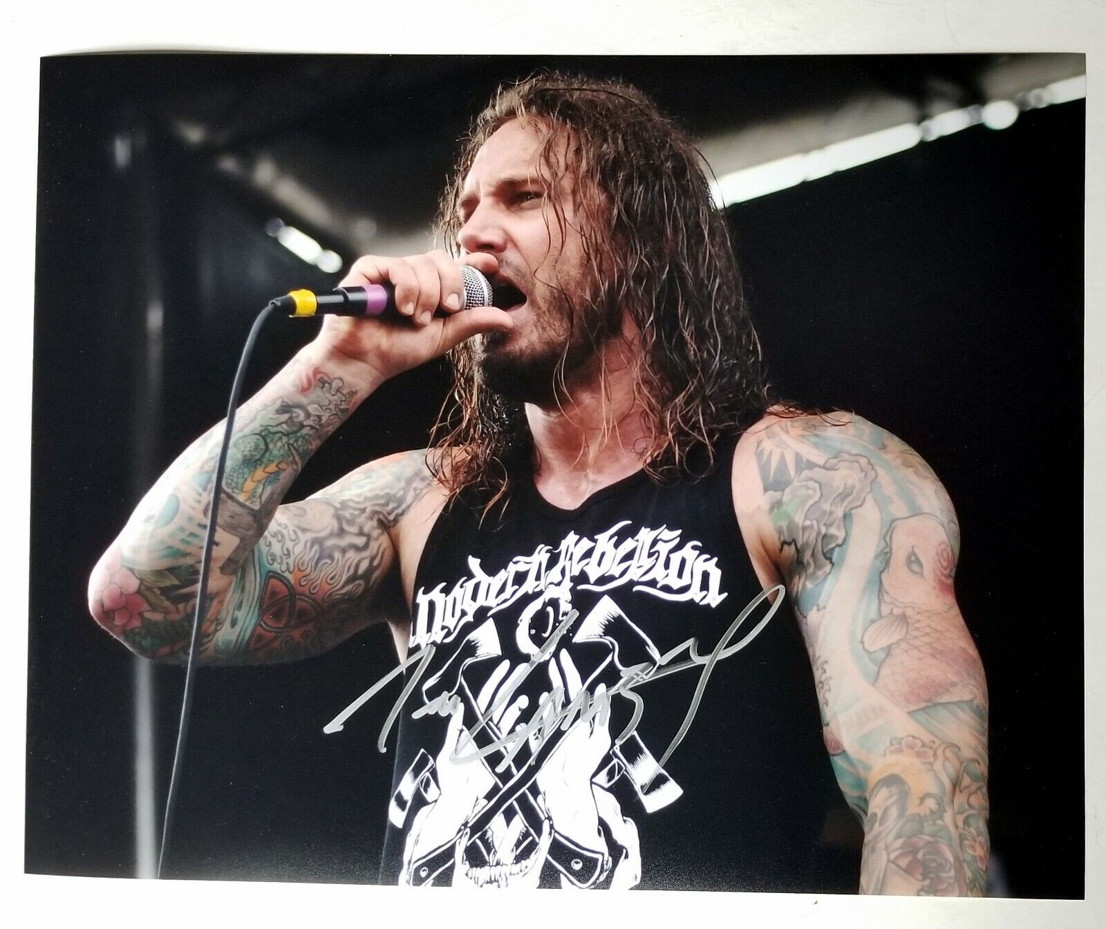 Tim Lambesis of As I Lay Dying REAL hand SIGNED 11x14 Photo Poster painting COA Autographed