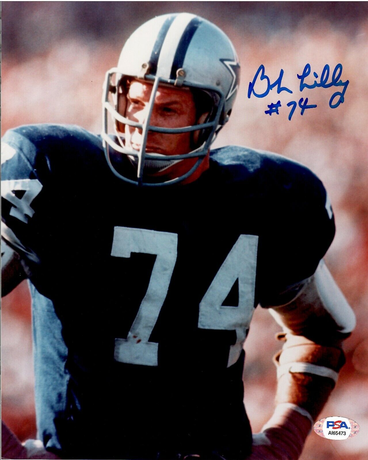 Bob Lilly autographed signed 8x10 Photo Poster painting NFL Dallas Cowboys PSA COA