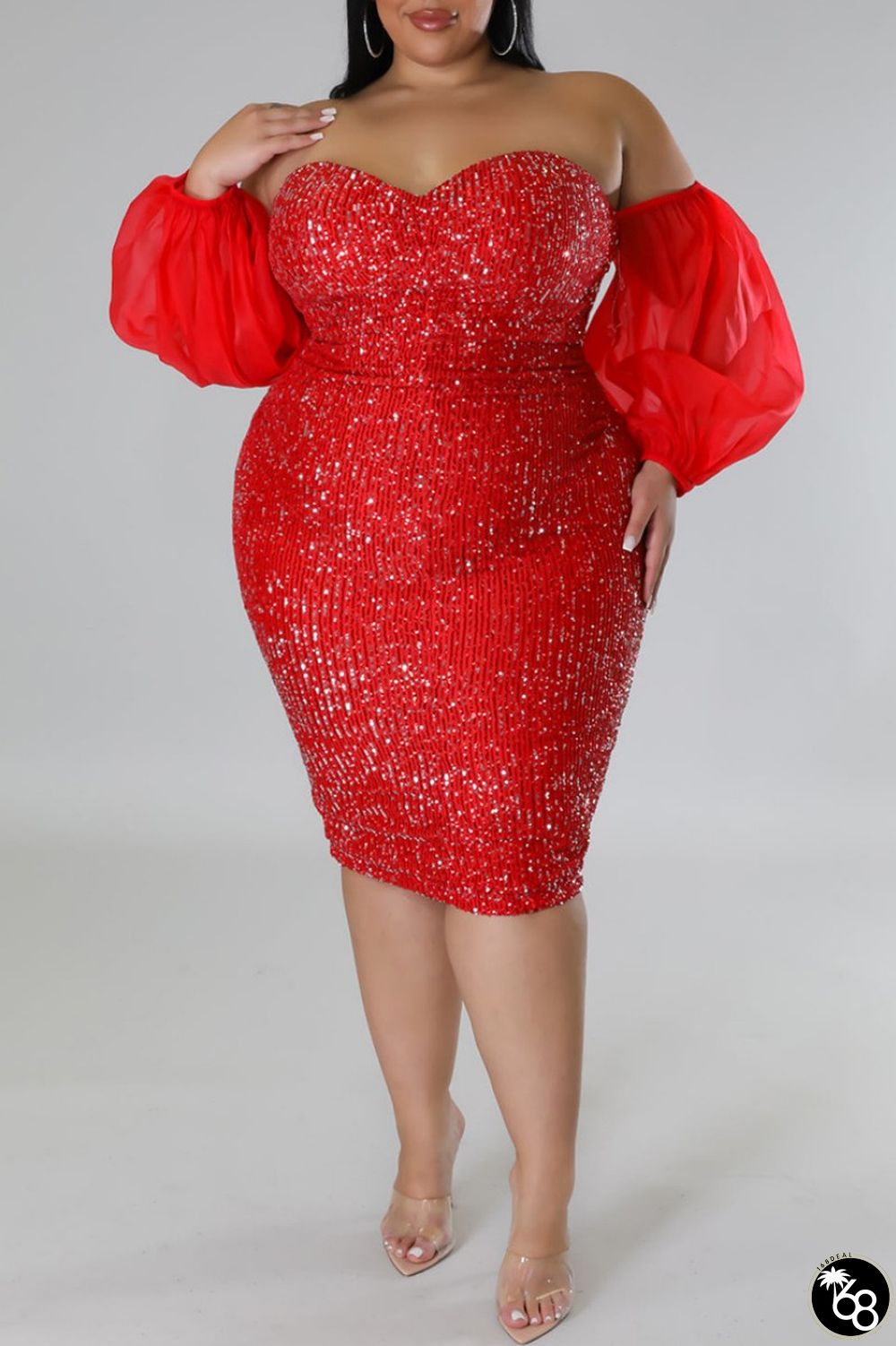 Red Sexy Formal Patchwork Hollowed Out Backless Off the Shoulder Evening Dress Plus Size Dresses | 168DEAL