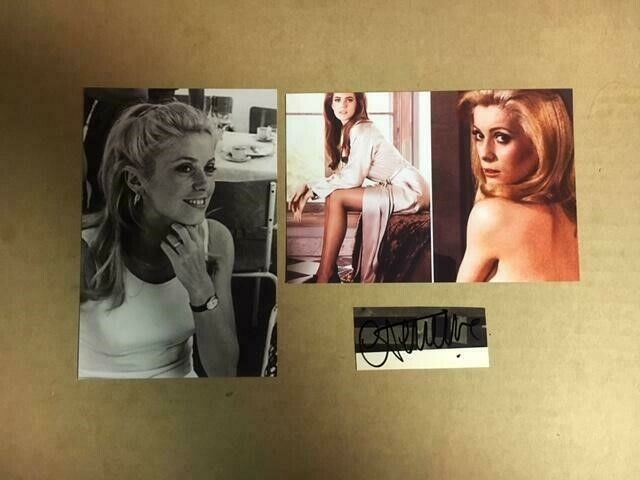 Catherine Deneuve Lot(3) Signed cut