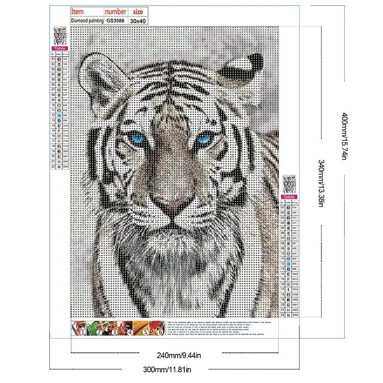 Hot Stamping Tiger - Full Square - Diamond Painting(30*40cm)