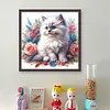 Rose Cat-11CT Stamped Cross Stitch 40*40cm/15.75*15.75in tapestrymarket