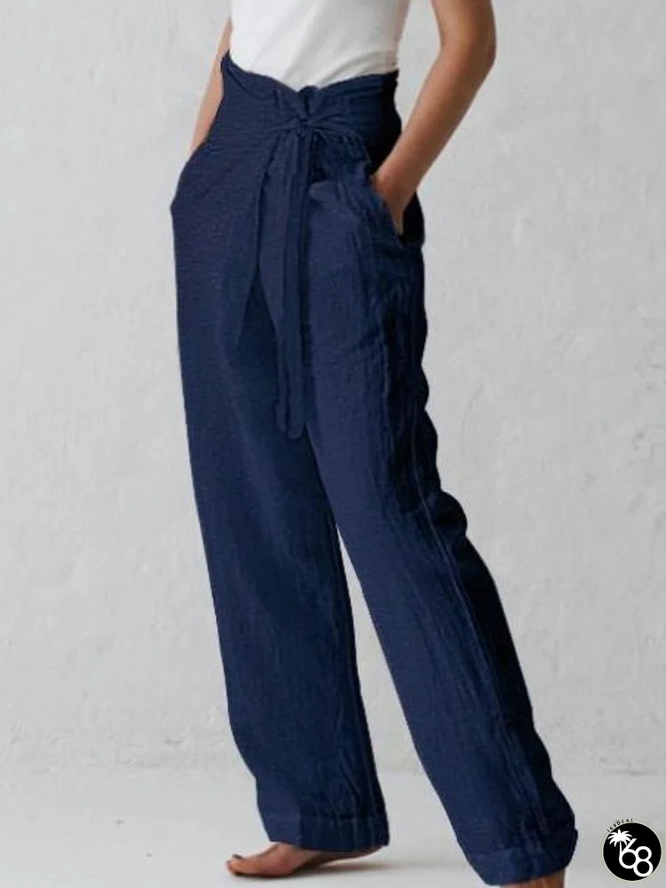 Cotton And Linen High Waist Versatile Trousers | 168DEAL