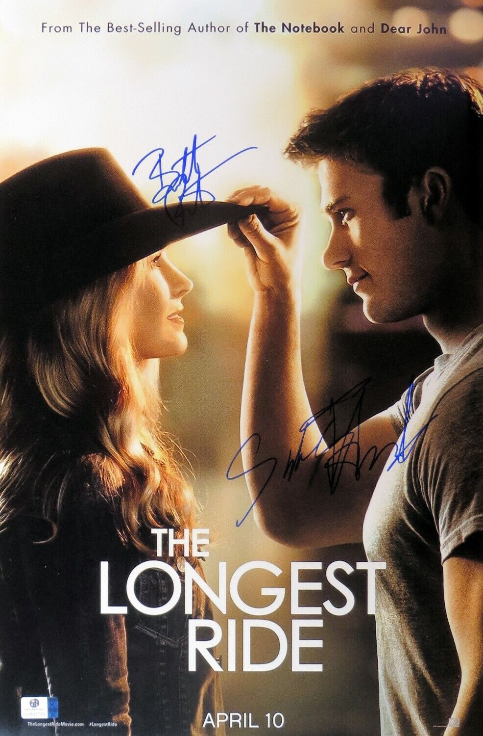 Britt Robertson/Scott Eastwood Autographed 12X18 Photo Poster painting The Longest Ride GV837729