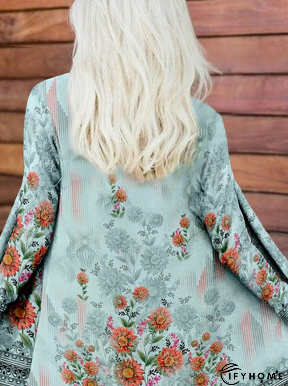Floral Printed Casual Jersey Cardigan | IFYHOME