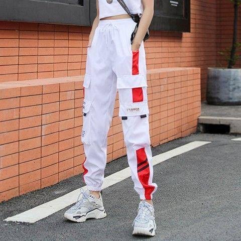 Women's Joggers Casual Sports Summer Girls Hip-hop Streetwear Pants Fashion Cargo Pants Female Dance Sweatpants Trousers Black