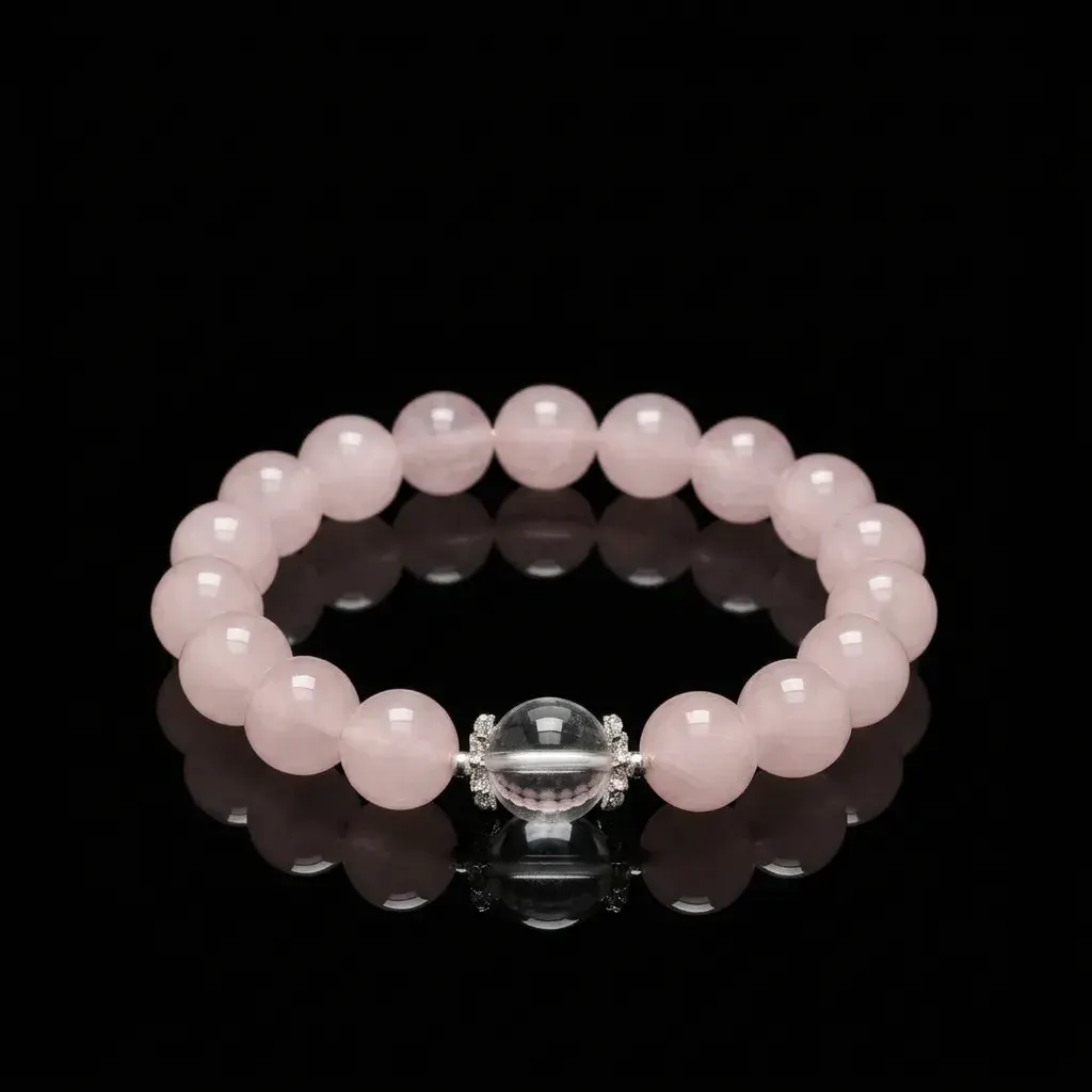 Ethereal Rose Quartz & Clear Crystal Harmony Bracelet