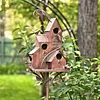 Whimsical Birdhouse Garden Stakes Decor