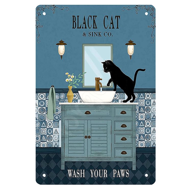 Cat On Sink - Vintage Tin Signs/Wooden Signs - 8*12Inch/12*16Inch