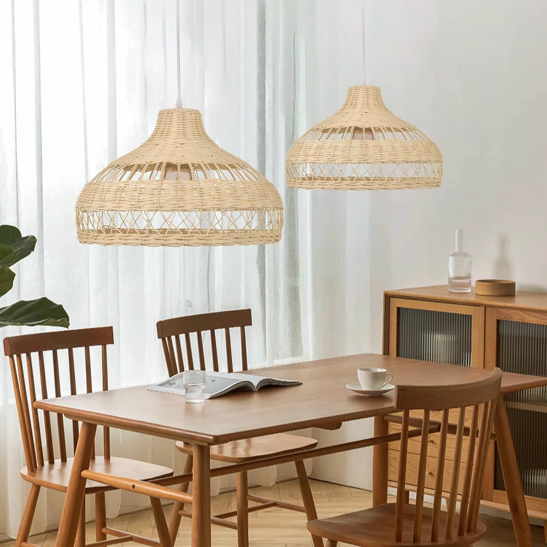 Natural Handmade Rattan Pendant Lamp Decorative Chandelier