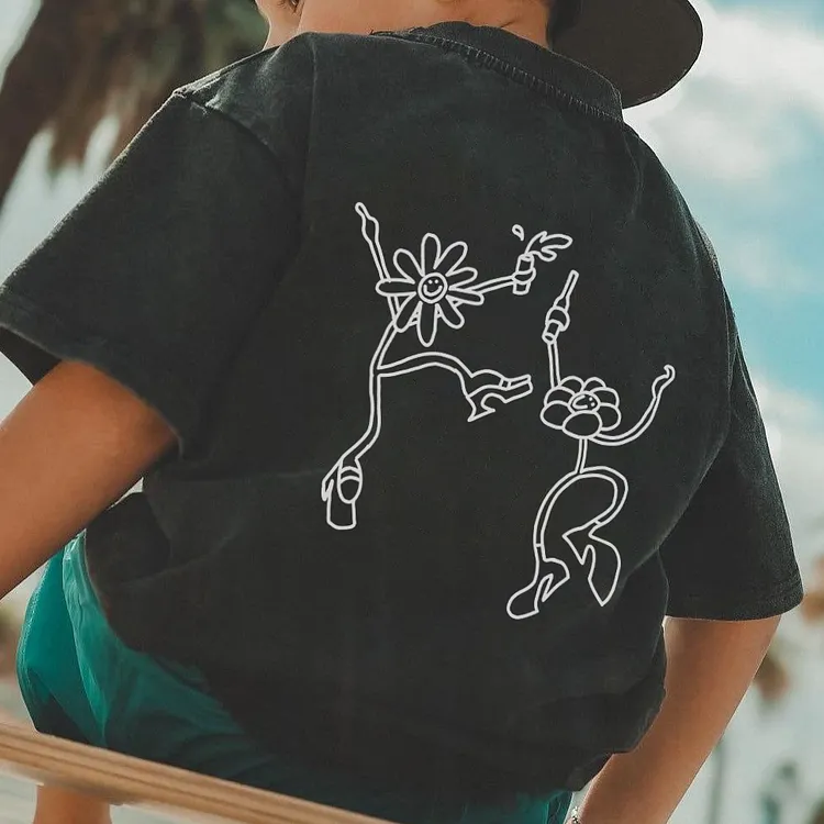Two Little Flower Monsters Are Dancing Children's T-shirts