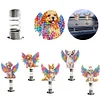 5Pcs Diamond Painting 2D Flat Angel Dog Shake Car Ornaments for Center Console