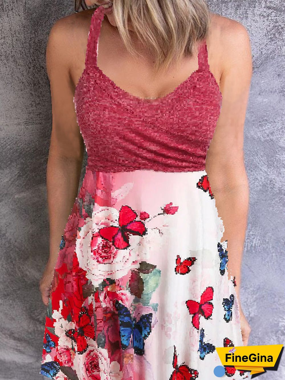 Suspender Sexy Print Dress S-5XL