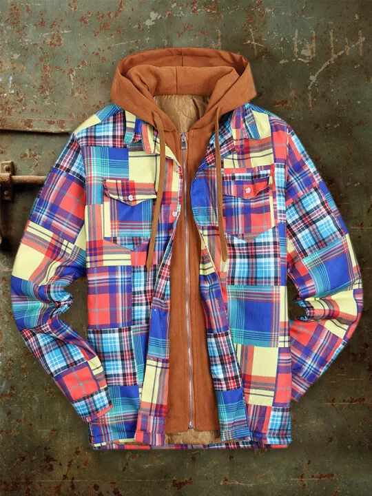 Men's Printed Loose Hooded Jacket