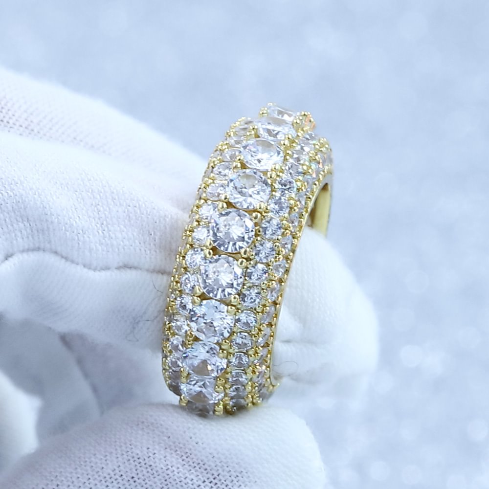 Mens Gold Silver Spinner Anxiety Ring-VESSFUL