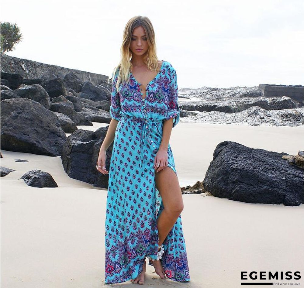 Bohemian Print Dress Women's Beach Skirt | EGEMISS