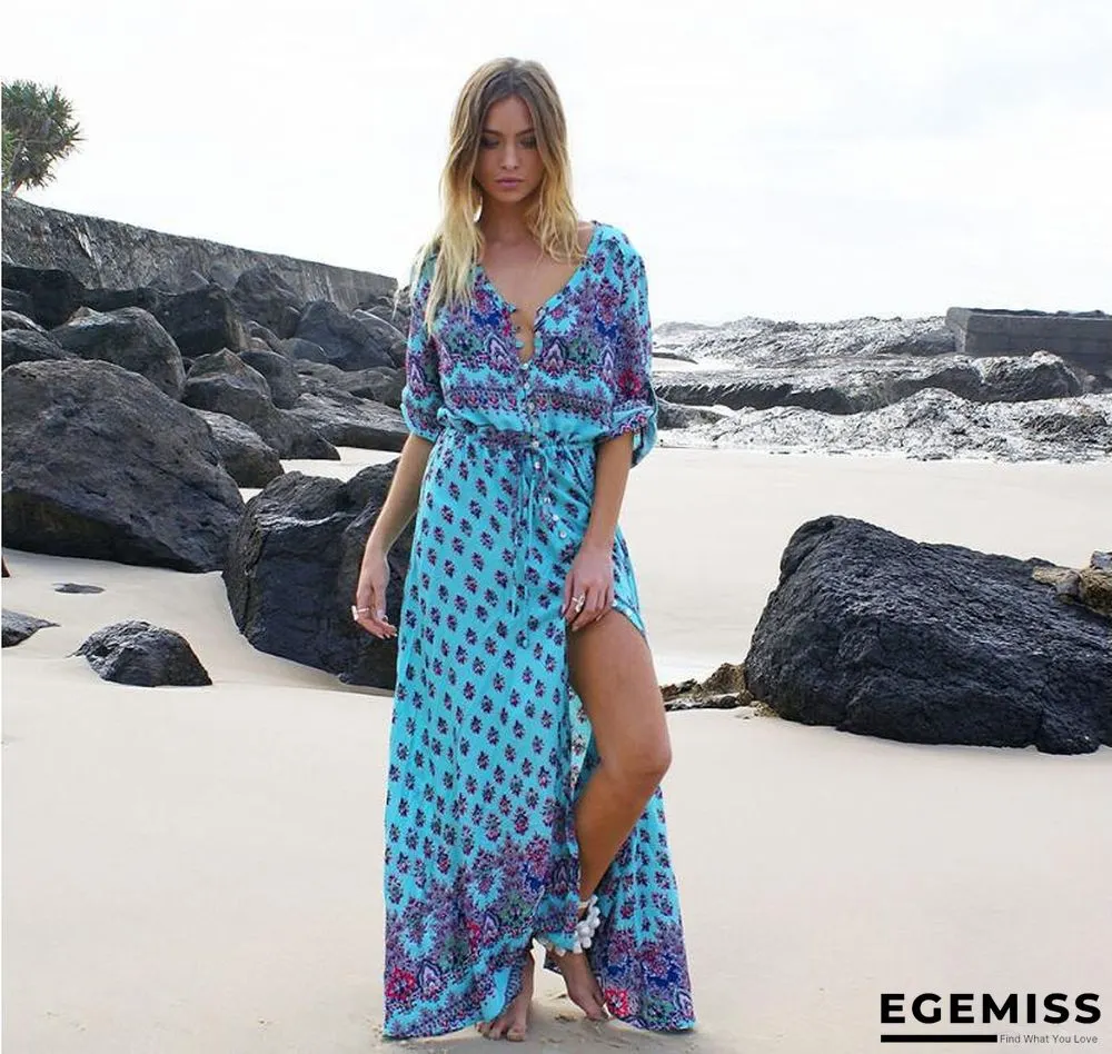 Bohemian Print Dress Women's Beach Skirt | EGEMISS