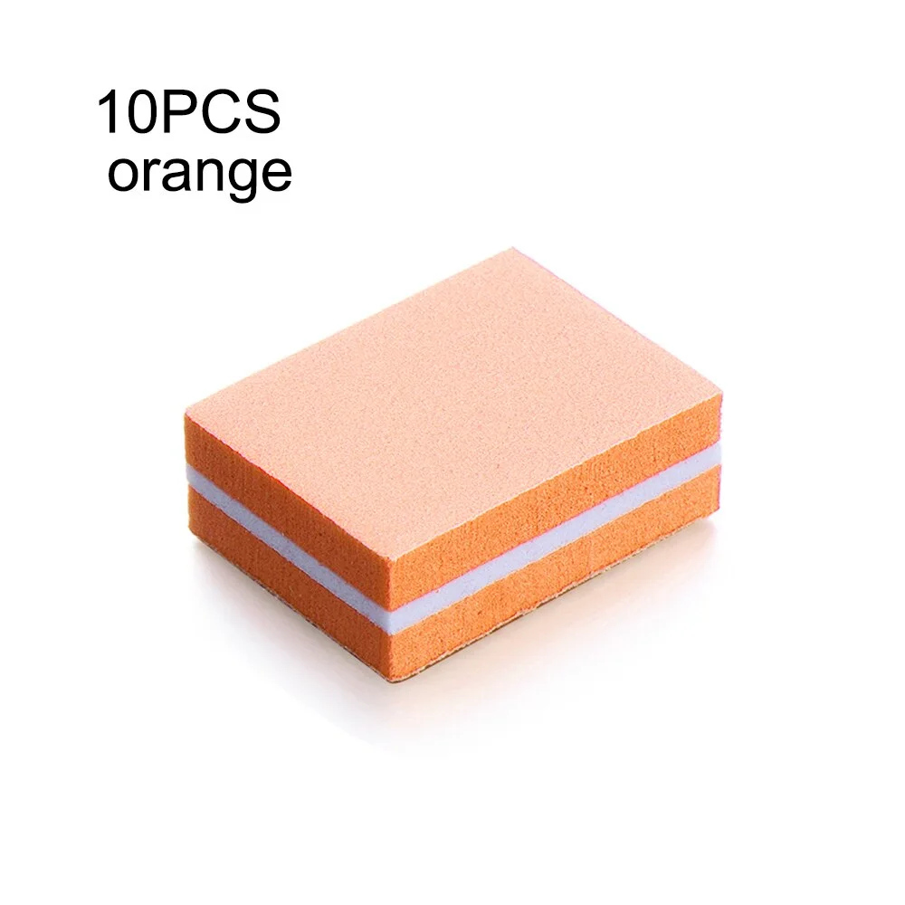 10Pcs lot Double-sided Mini Nail File Blocks Colorful Sponge Nail Polish Sanding Buffer Strips Polishing Manicure Tools-Nail Inspo