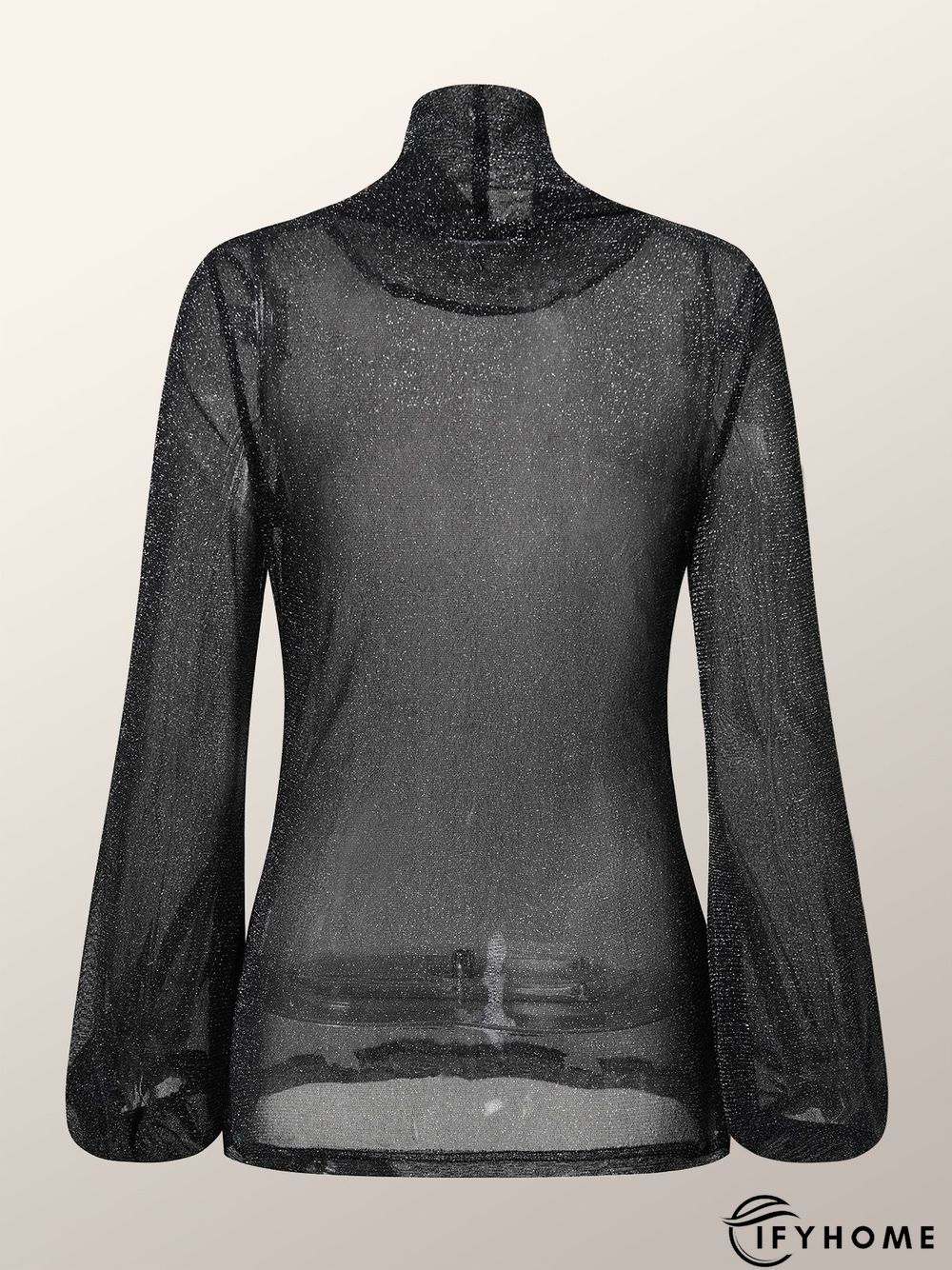 Lady Long Sleeve Skinny High Neck Solid Top | IFYHOME