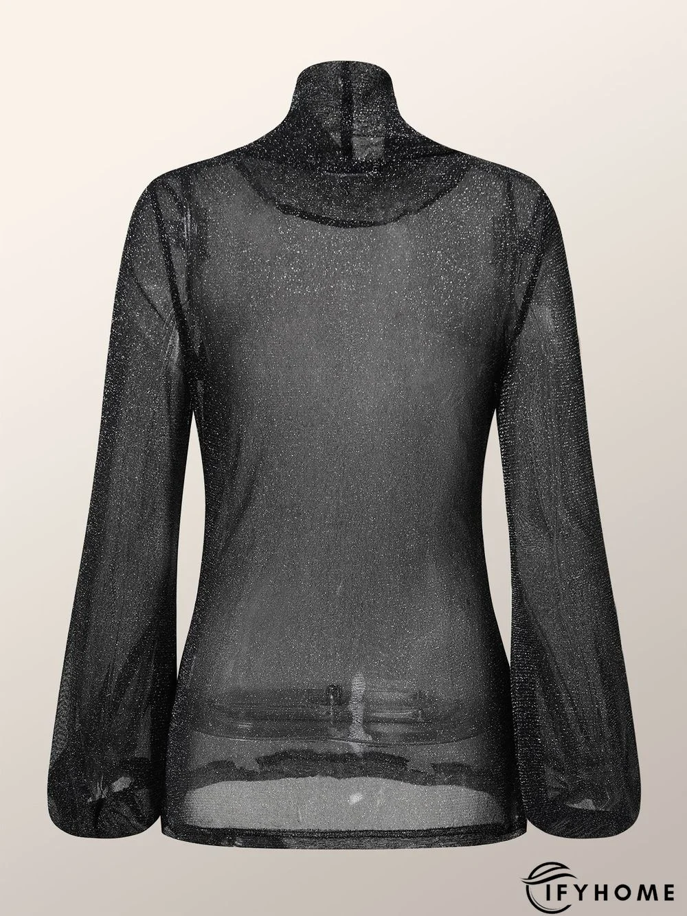 Lady Long Sleeve Skinny High Neck Solid Top | IFYHOME