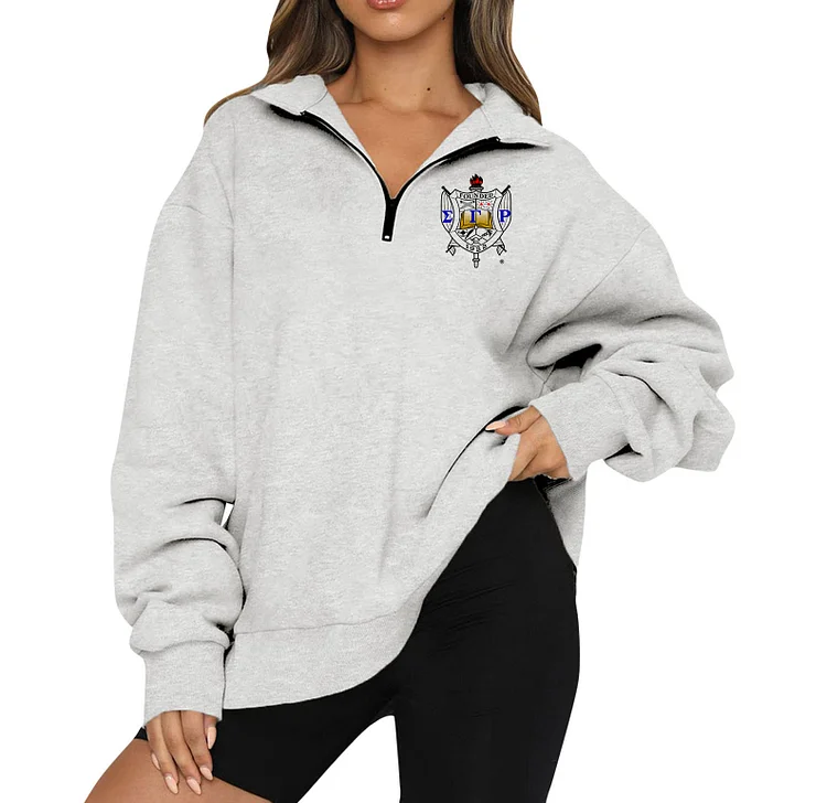 New Ladies Sports Leisure Lapel Zipper Sweatshirt