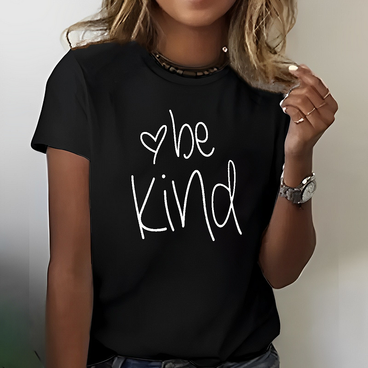 Be Kind Heart Print T-shirt