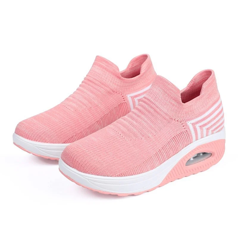 Breathable Knit Mesh Women Sport Shoes Platform Spring Autumn 2022 Slip On Casual Sneakers Woman Outdoor Walking Footwear