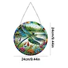(US Only)Dragonfly Flower 2D Flat DIY Special Shape Diamond Art Sun Catcher Pendant