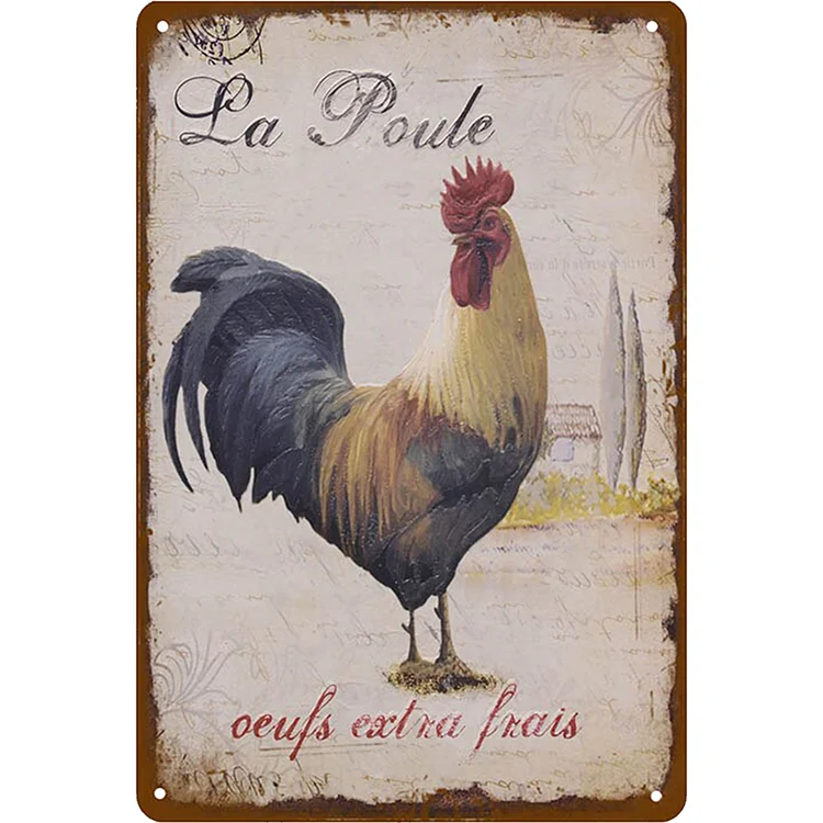 Poussin - enseignes en étain vintage / enseignes en bois - 7.9x11.8in & 11.8x15.7in