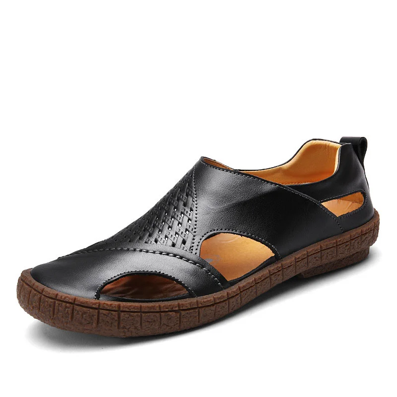 Men's Set Foot Leather Beach Sandals